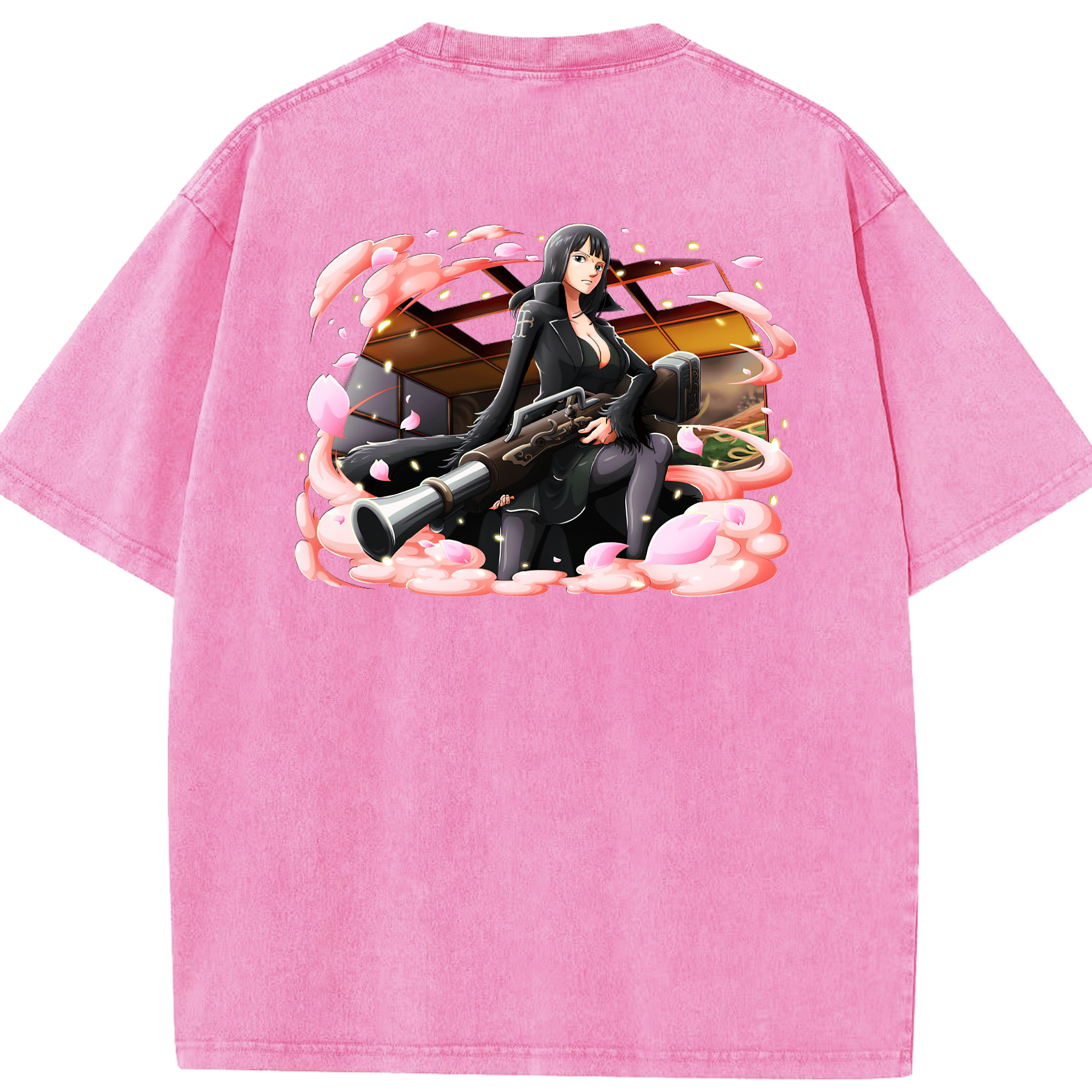 ワンピース ニコ・ロビン ONE PIECE Nico Robin 綿100% ヴィンテージ風 半袖Tシャツ（背面プリント）